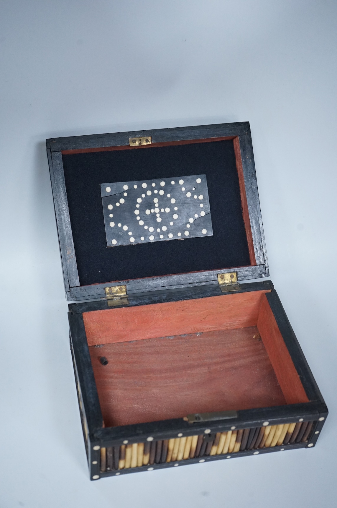 Two Ceylonese porcupine quill boxes, largest 20cm wide